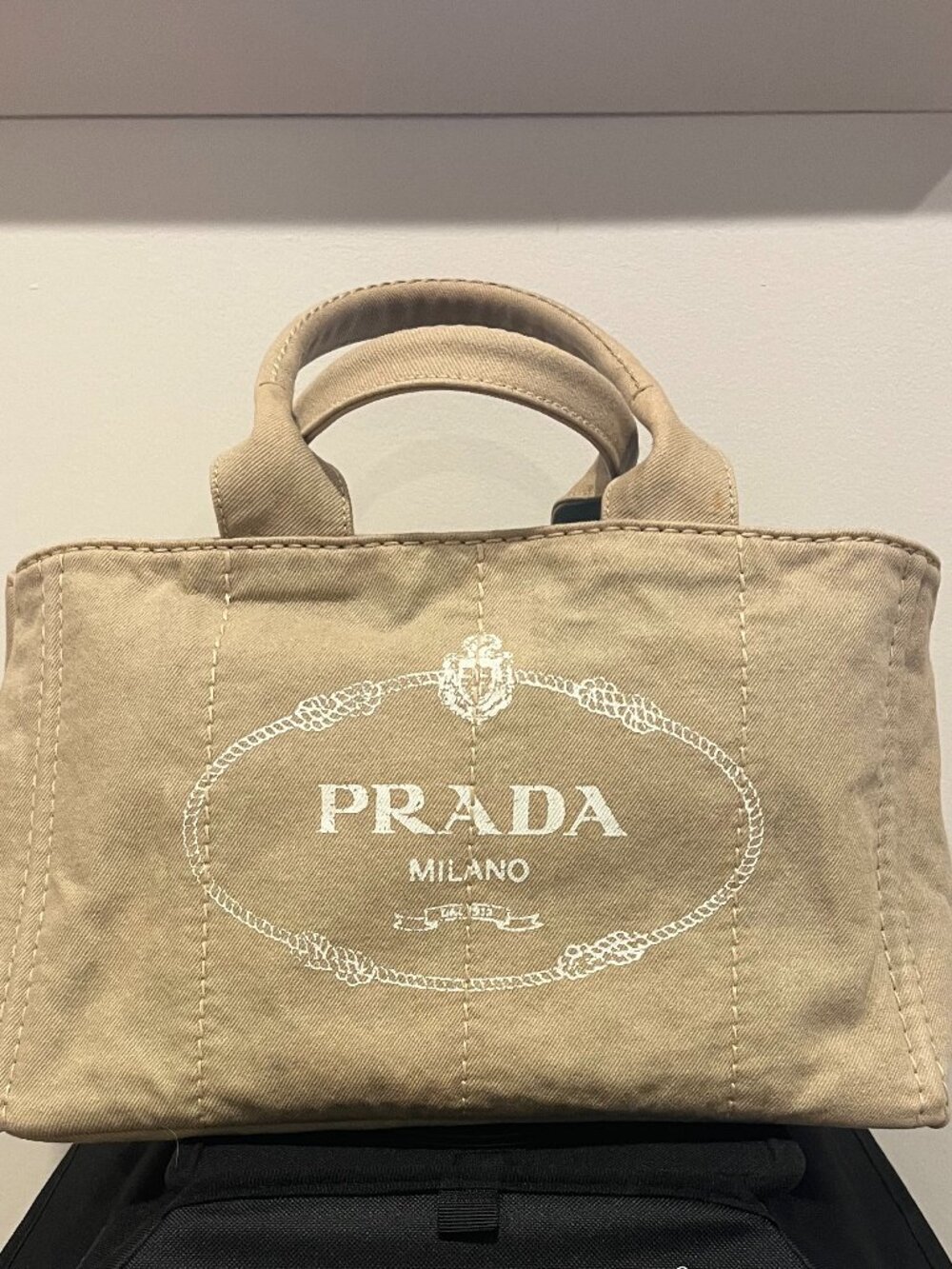 Prada Canapa Canvas Tote Beige